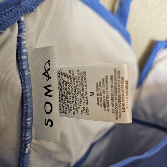 NWT SOMA Swim V Wire Halter Tankini French Blue Size M - Picture 7 of 8